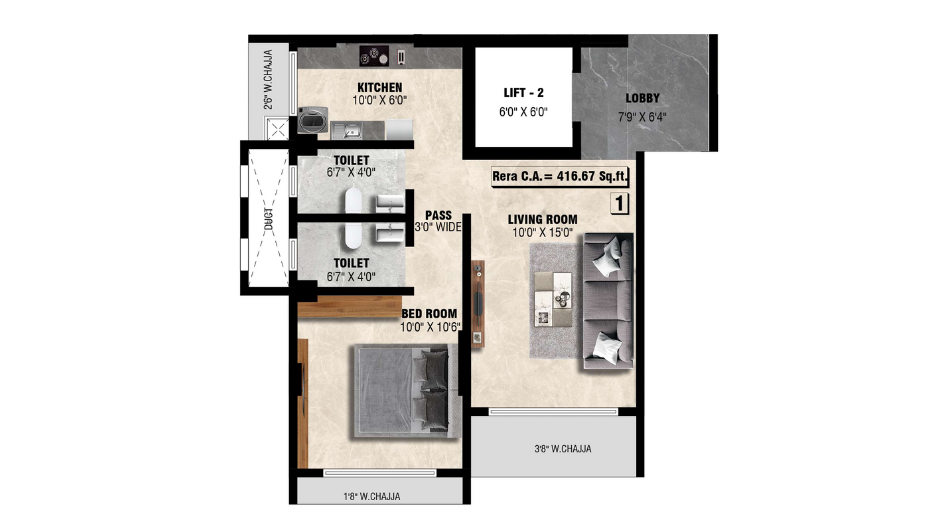 Meghna-Riviera-Floor-Plan-1-BHK
